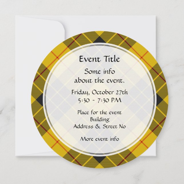 Invitación Clan Macleod de Lewis Tartán (Reverso)