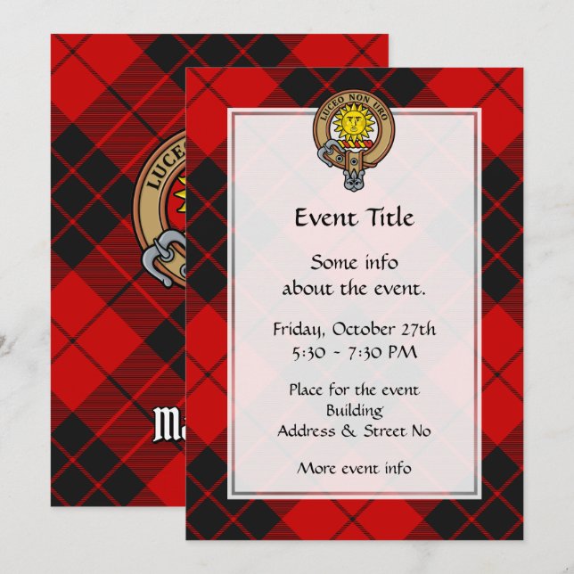 Invitación Clan MacLeod de Raasay Escudo (Anverso / Reverso)