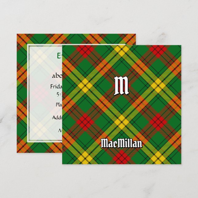 Invitación Clan MacMillan Tartan (Anverso / Reverso)