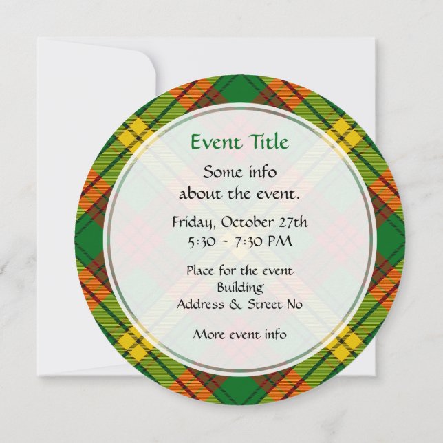 Invitación Clan MacMillan Tartan (Reverso)