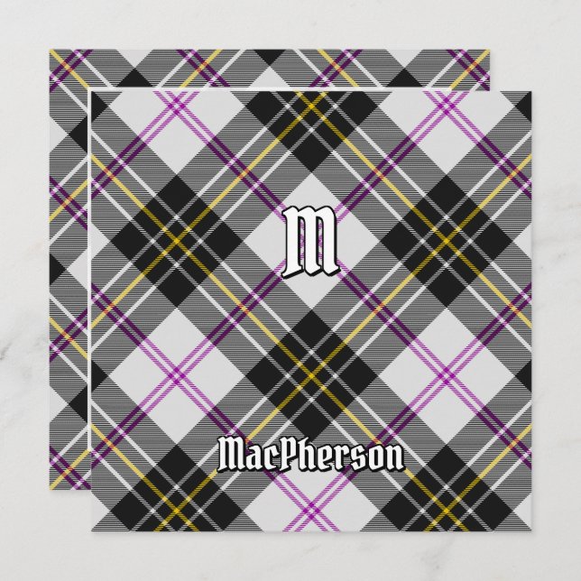 Invitación Clan MacPherson Dress Tartán (Anverso / Reverso)