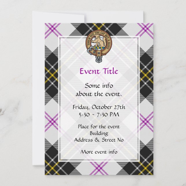 Invitación Clan MacPherson Escudo por Vestir Tartán (Anverso)