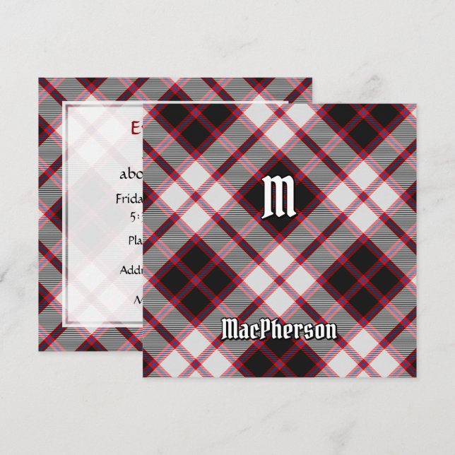 Invitación Clan MacPherson Hunting Tartán (Anverso / Reverso)