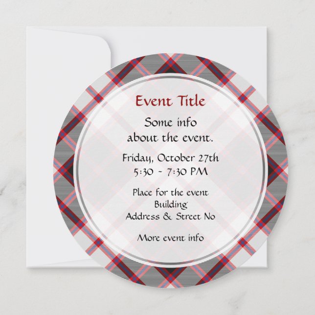 Invitación Clan MacPherson Hunting Tartan Invitation (Reverso)