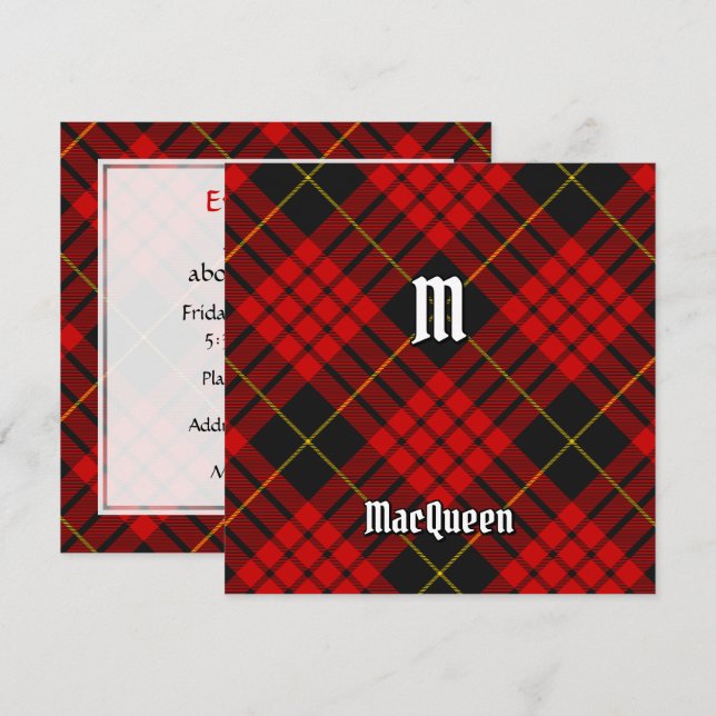 Invitación Clan MacQueen Tartan (Anverso / Reverso)