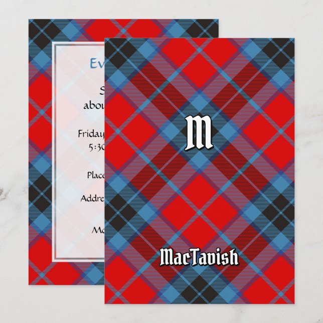 Invitación Clan MacTavish Tartan (Anverso / Reverso)