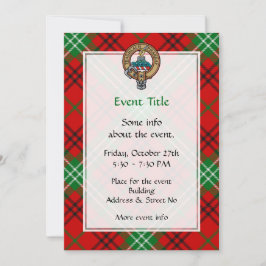 Invitación Clan Morrison Escudo sobre Tartán Rojo