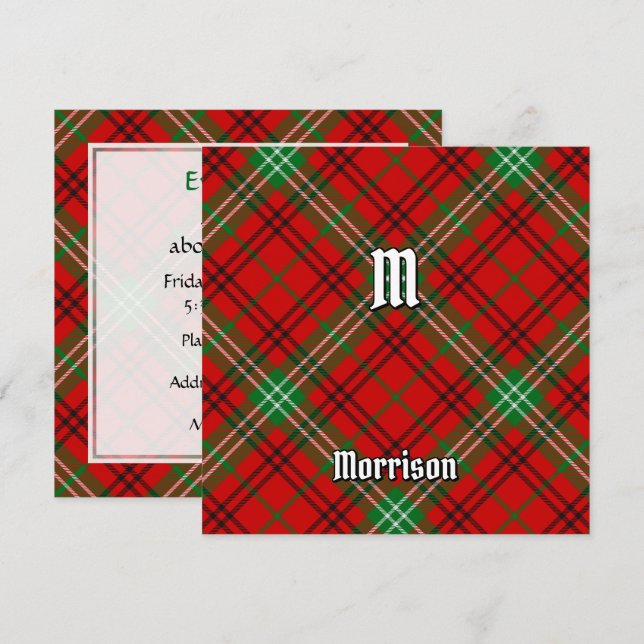 Invitación Clan Morrison Red Tartan (Anverso / Reverso)
