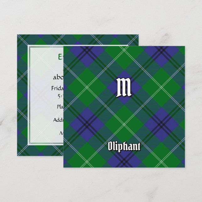 Invitación Clan Oliphant Tartan (Anverso / Reverso)