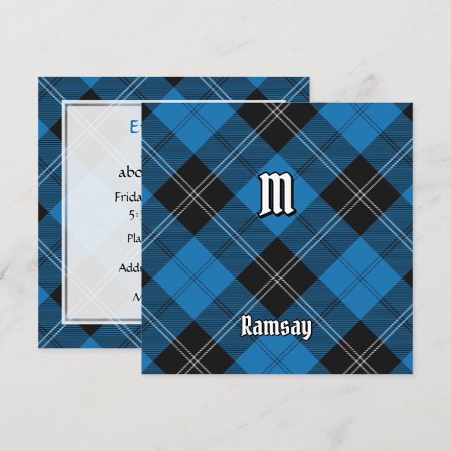 Invitación Clan Ramsay Blue Hunting Tartán (Anverso / Reverso)