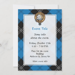 Invitación Clan Ramsay Escudo por la caza azul Tartán