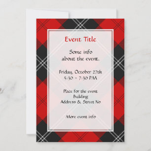 Invitación Clan Ramsay Red Tartan