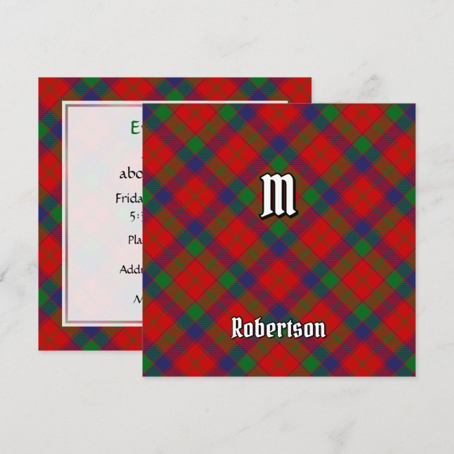 Invitación Clan Robertson Tartan (Anverso / Reverso)