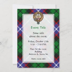 Invitación Clan Russell Cresta sobre Tartán