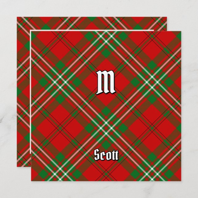 Invitación Clan Scott Red Tartan (Anverso / Reverso)