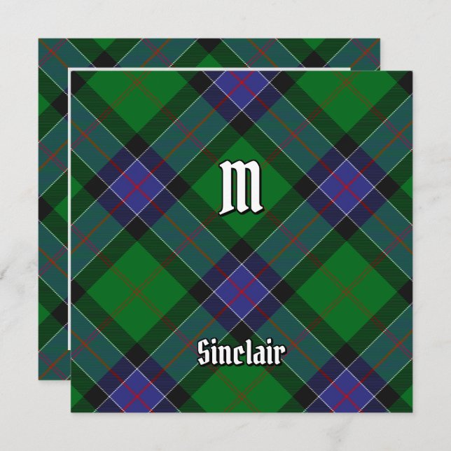 Invitación Clan Sinclair Hunting Tartan (Anverso / Reverso)