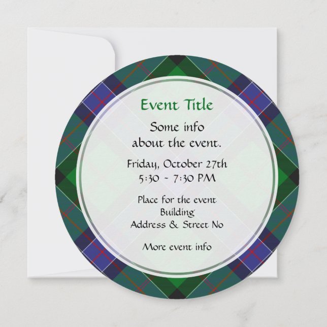 Invitación Clan Sinclair Hunting Tartan (Reverso)