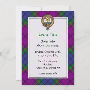 Invitación Clan Wardlaw Escudo sobre Tartán