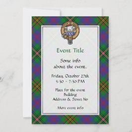 Invitación Clan Wood Escudo sobre Tartán