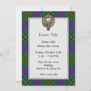 Invitación Clan Wood Escudo sobre Tartán