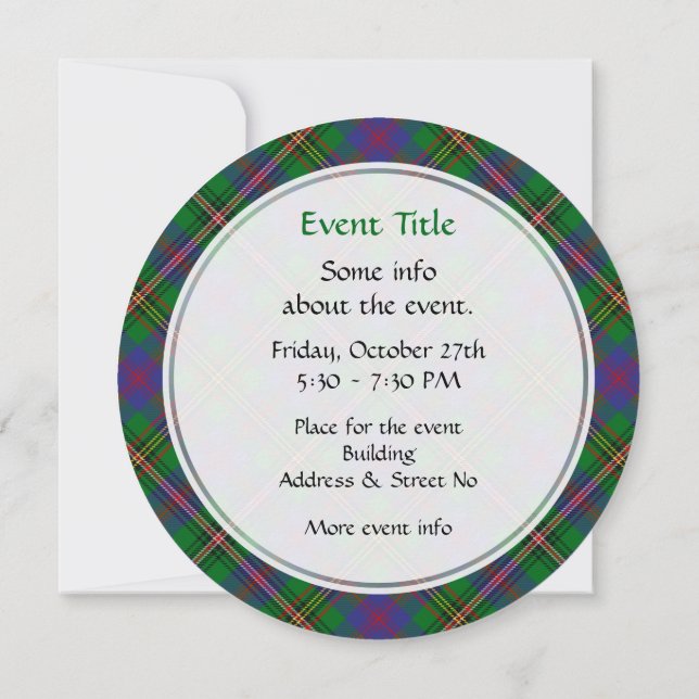 Invitación Clan Wood Tartan (Reverso)