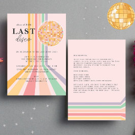 Invitación Clase 0f 2024 Última fiesta de graduación retro de