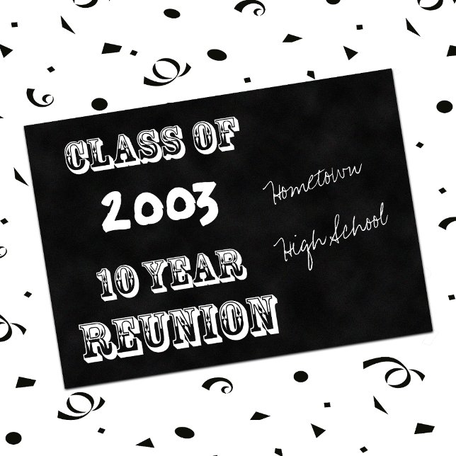 Invitación Clase 10 de Año Reunión Cartón Negro (Subido por el creador)