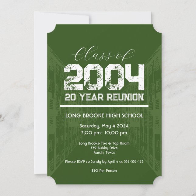 Invitación Clase 2004 20 año de reunión escolar 1 (Anverso)