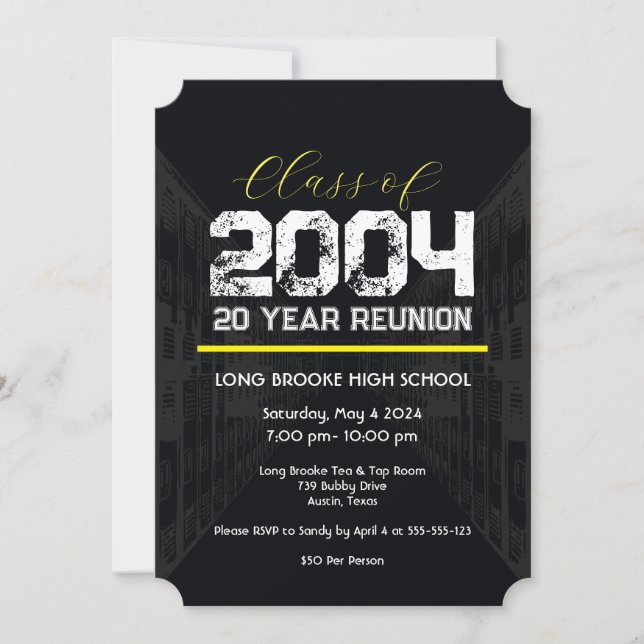 Invitación Clase 2004 20 año de reunión escolar 1 (Anverso)