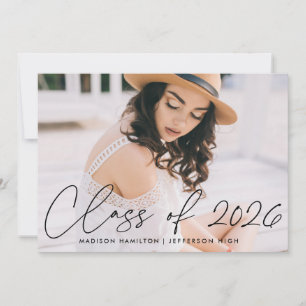 Invitación Clase 2023 Foto de guion negro Fiesta de graduació