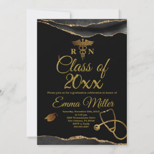 Invitación Clase 20XX — Graduación en la escuela de Enfermerí