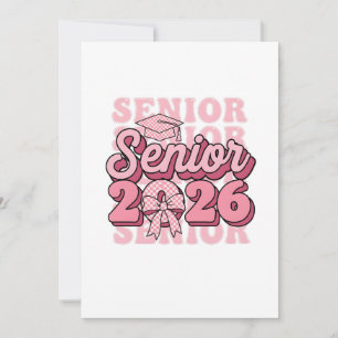 Invitación Clase alta 2026 Promoción 2026 Lazo rosa Coquette