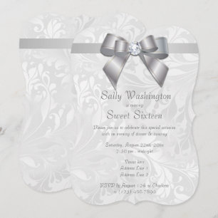 Invitación Clase Alta Diamante Arco y Damasco Cumpleaños 16