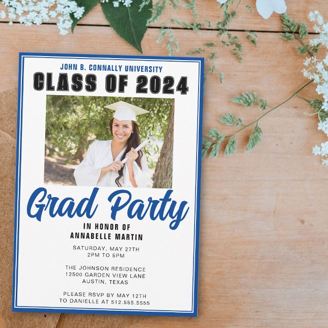 Invitación Clase azul de 2025 Foto Partido de graduación mode (Subido por el creador)