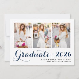 Invitación Clase azul marina de graduación de Collage de foto