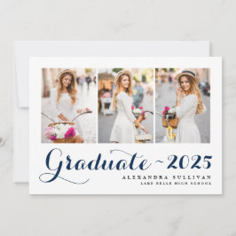 Invitación Clase azul marina de graduación de Collage de foto