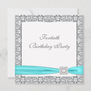 Invitación Clase Azul Turquesa Cumpleaños 40
