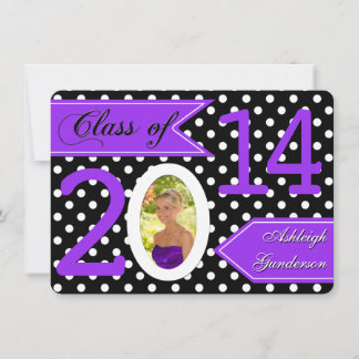 Invitación Clase Black White Polka Dot de 2014