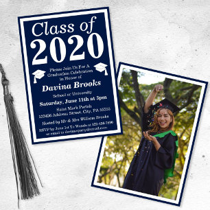 Invitación Clase blanca de la Marina en 2024 Foto de graduaci