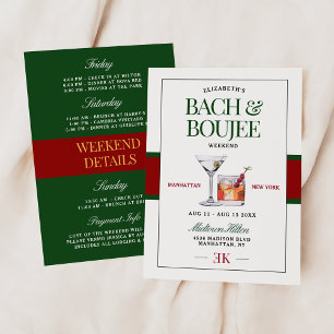 Invitación Clase Cocktail Verde y Rojo Bach & Boujee Fin de S