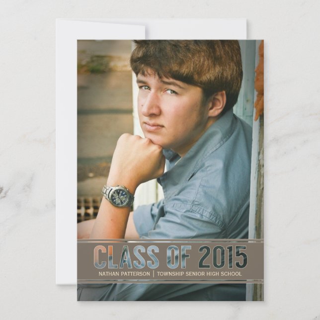 Invitación Clase contemporánea del partido de graduación foto (Anverso)