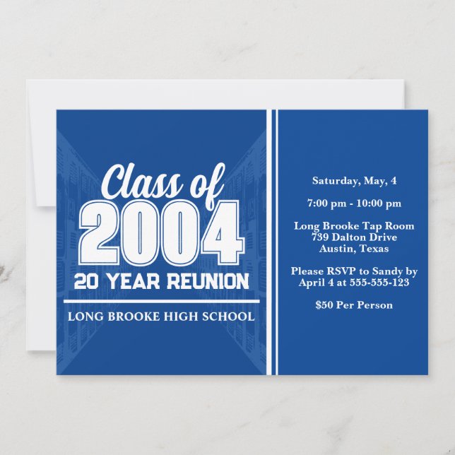 Invitación Clase de 2004 20 años de escuela secundaria (Anverso)