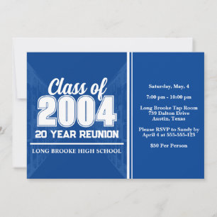 Invitación Clase de 2004 20 años de escuela secundaria