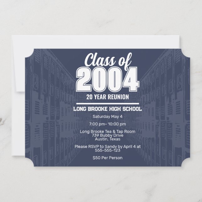 Invitación Clase de 2004 20 años de secundaria de gran alcanc (Anverso)