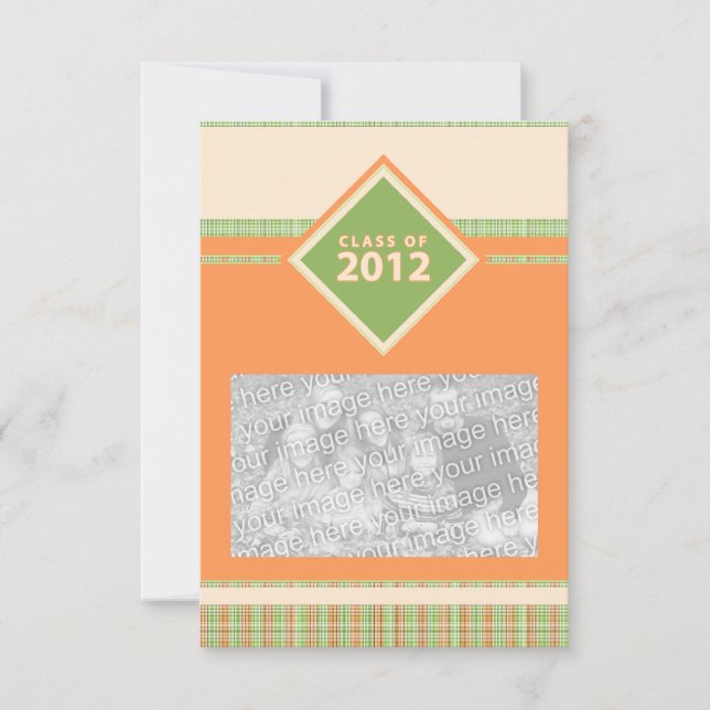Invitación clase de 2012 : grad plaid (Anverso)