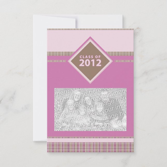 Invitación clase de 2012 : grad plaid (Anverso)