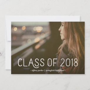 Invitación Clase de 2018  Moderno Fiesta de posgrado de tipog