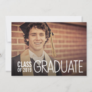 INVITACIÓN CLASE DE 2019 HOMBRES GRADUATION PARTY FOTO INVITE