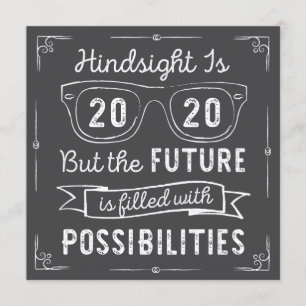 Invitación Clase de 2020 Hindsight 2020 Sin Graduación Fotogr