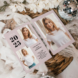 Invitación Clase de 2023 | Tres Fiestas de Rubor Pink Grad